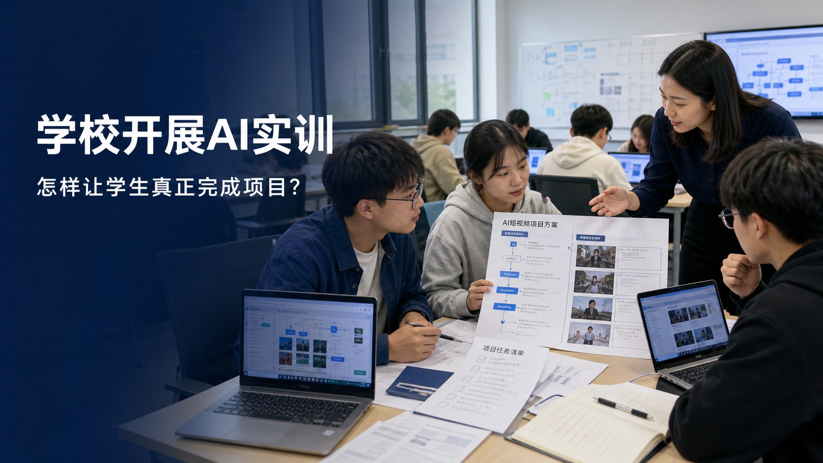 学校开展AI实训课，怎样让学生真正完成项目？